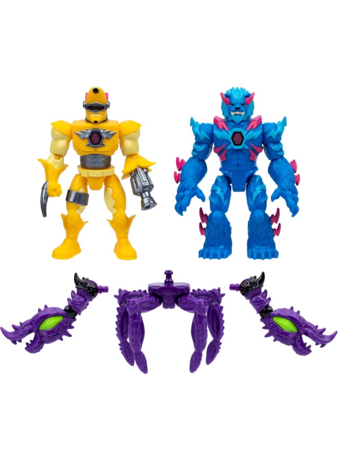 MrBeast Lab Hybrids Hyper Fusion Series Ligerton vs Major Splitz Mix and Match Action Figures Pack (10.16 cm, Pack of 2) - Image 2